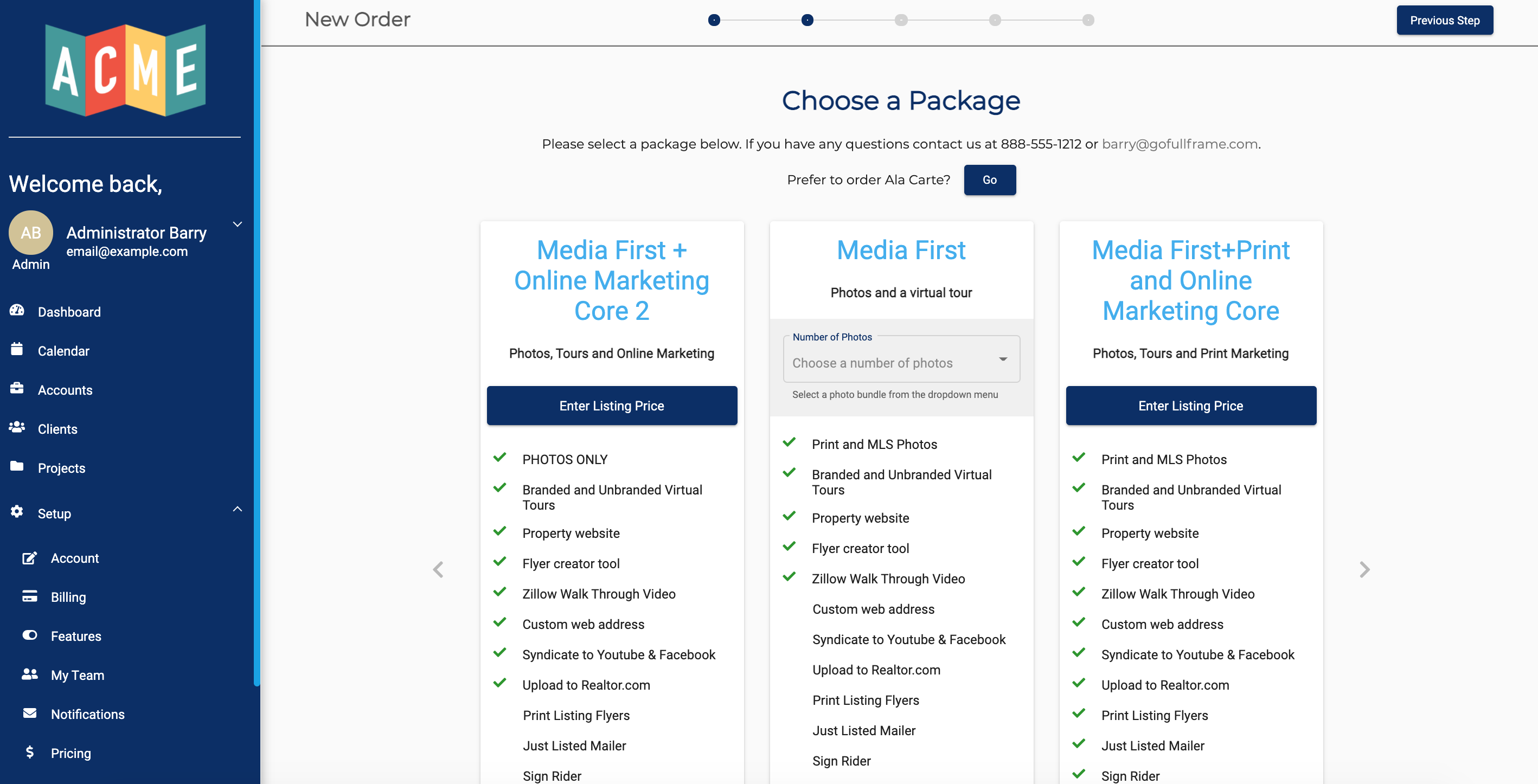 picture of order forms page